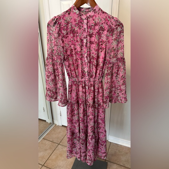 MICHAEL Michael Kors Enchanted Bloom Midi Dress size 00 - Picture 2 of 5